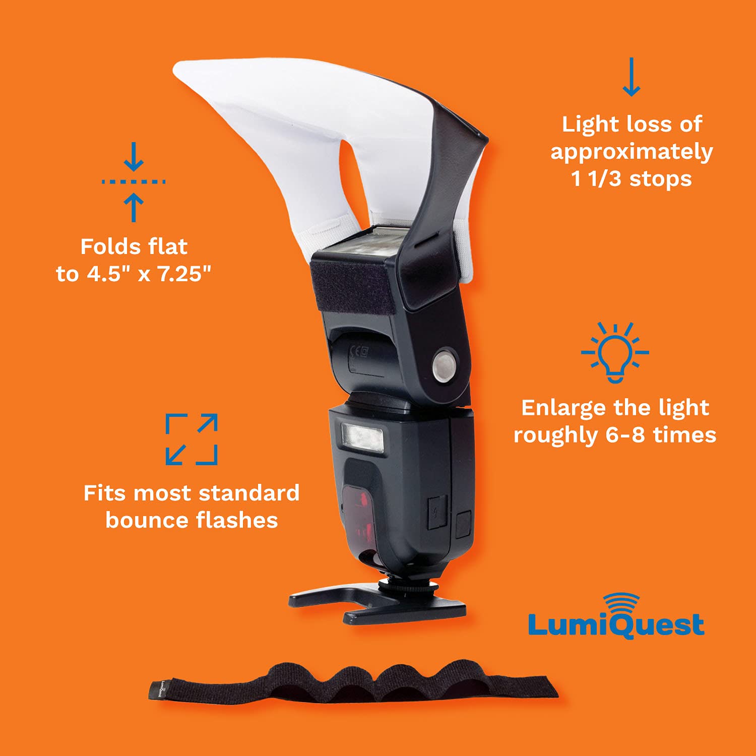Lumiquest Flash Pocket Bouncer, Flash Diffuser With Ultrastrap, Universal Classic Design For External Camera Flashes, Photograph