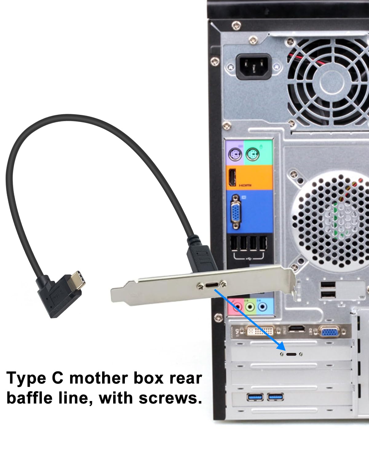 Poyiccot Usb C Male To Female Extension Cable 1Feet/30Cm, Right& Left Angled 90 Degree Usb 3.1 Type C Extender Charging & Sync C