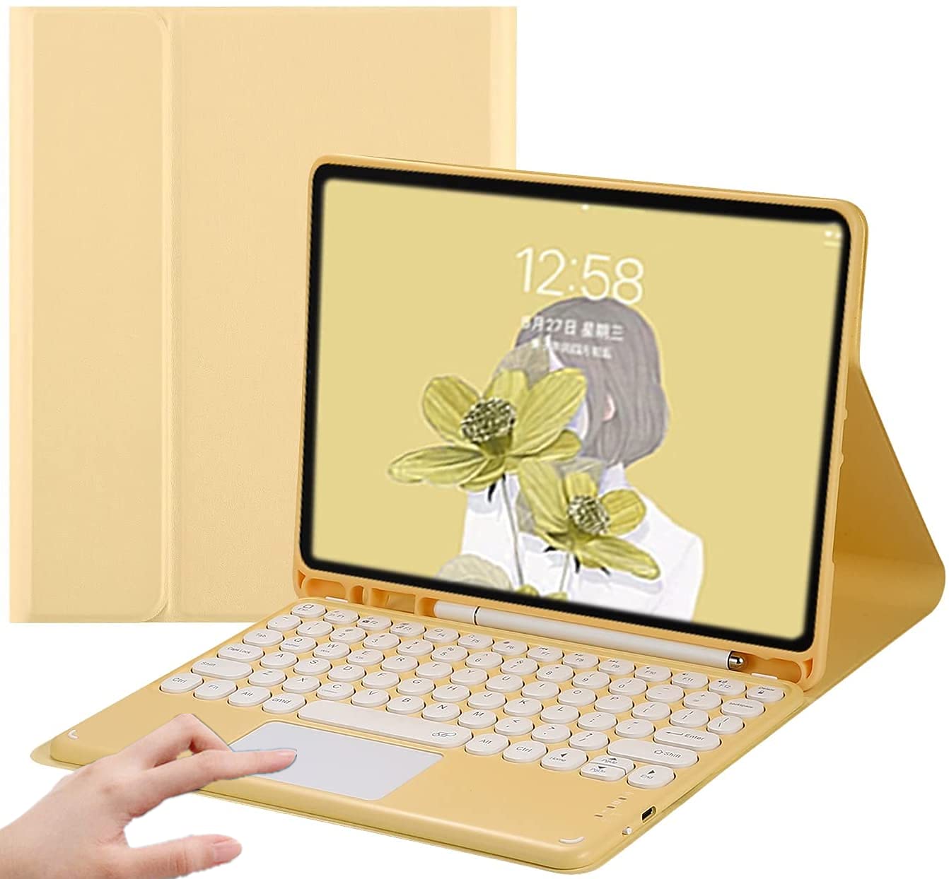 AnMengXinLing Keyboard Case for iPad Air 13 Inch (M3 2025/M2 2024)/iPad Pro 12.9 6th/5th/4th Generation,Touchpad Detachable Keyb
