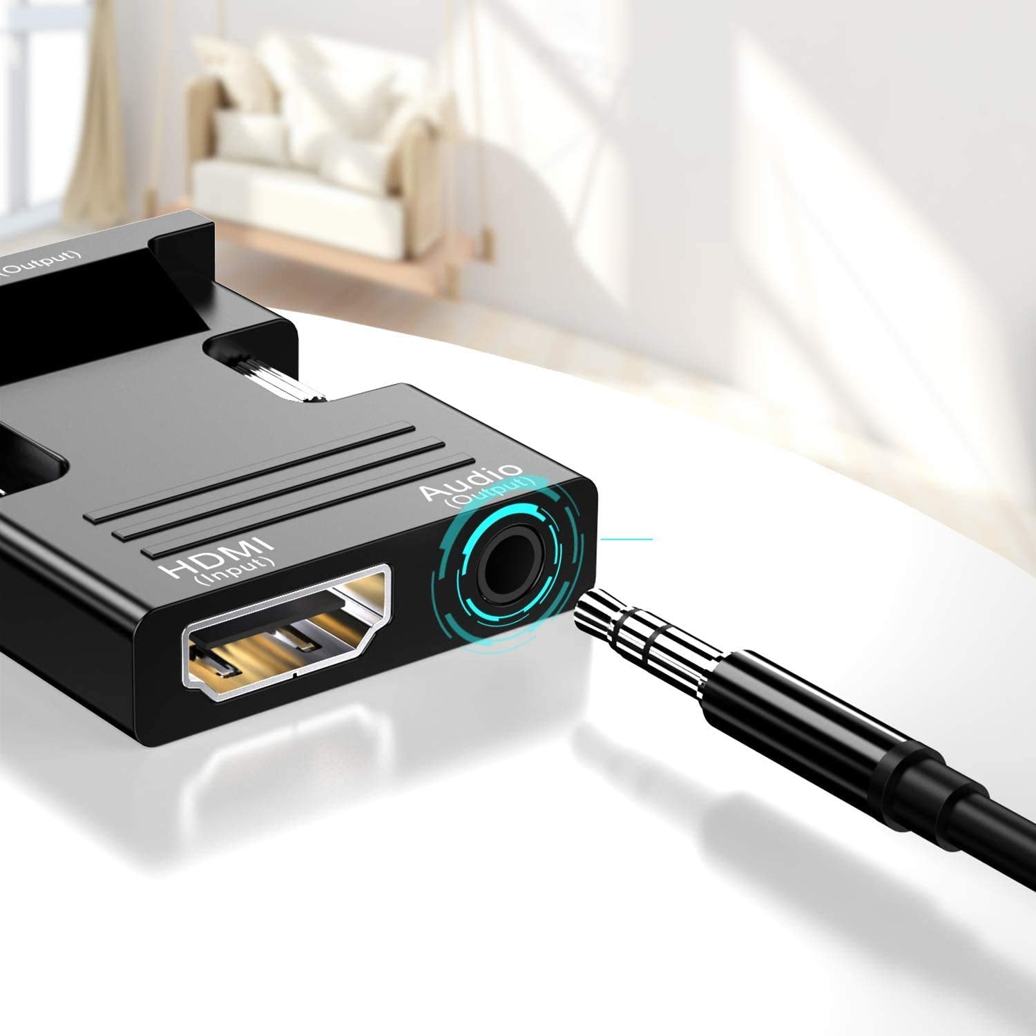 Hdmi To Vga Adapter, Hdmi To Vga Audio Output Cable Computer Set Top Box Converter Connector Adapter For Laptop, Pc, Monitor, Pr