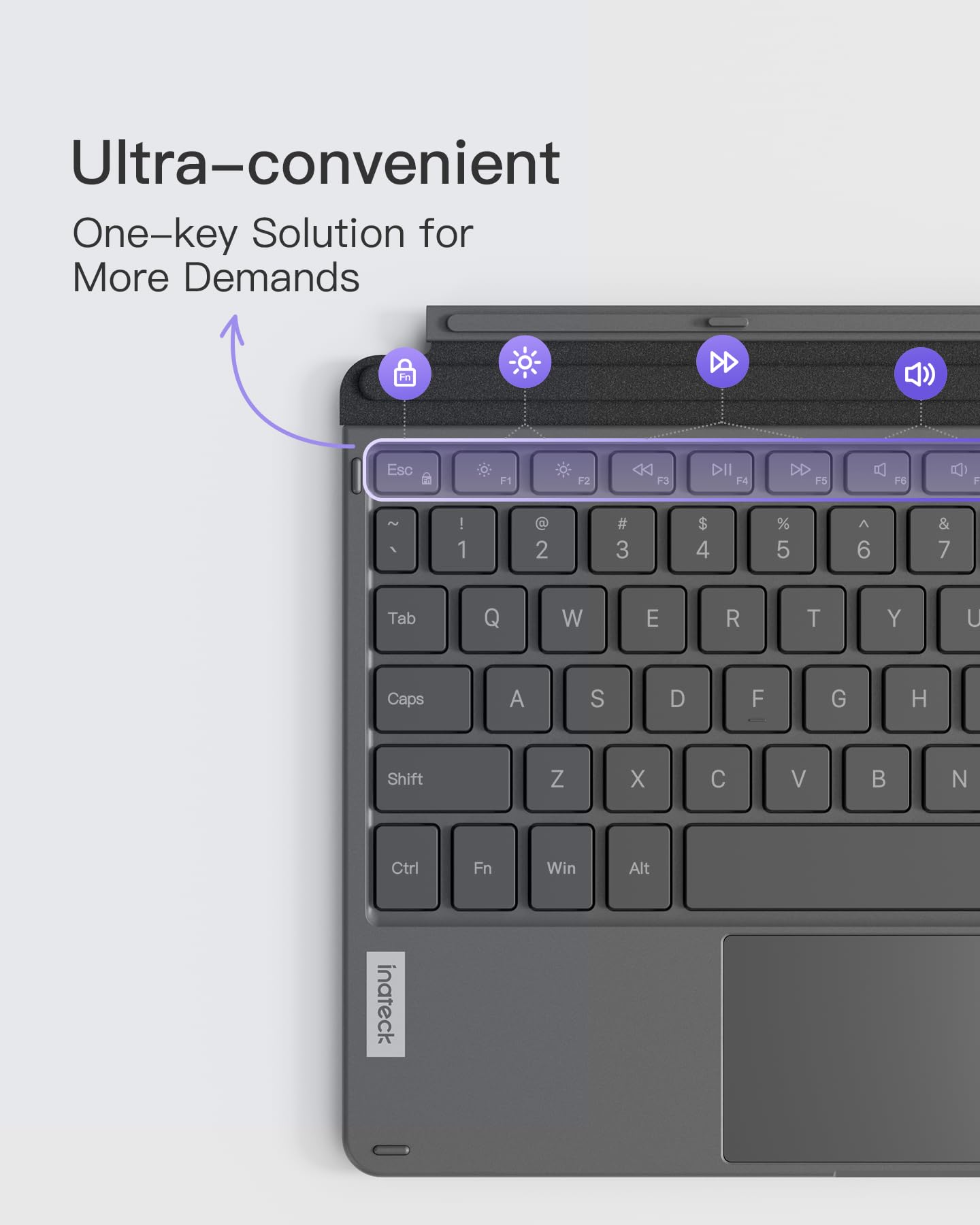 Inateck For Surface Go Keyboard, Bluetooth 5.3, 7 Color Backlight, Compatible With Surface Go 4 (2023), Surface Go 3/2/1 Gen, Wi