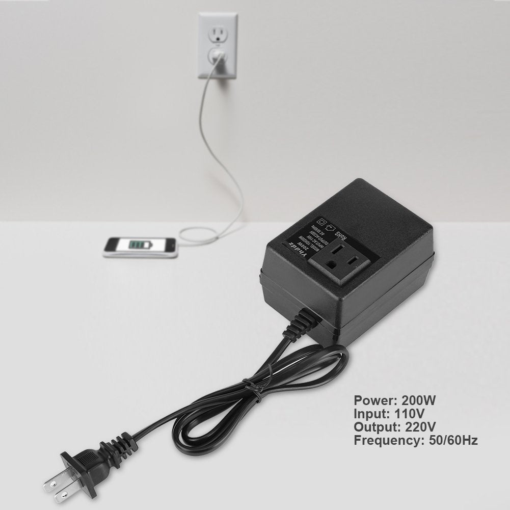 Power Transformer, 200W Lightweight Journey Travel Adapter 110V To 220V Voltage Power Converter Transformer Voltage Converter Us To Europe