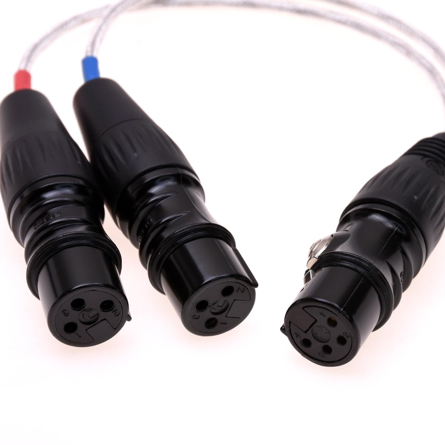 Gagacocc 20Cm Dual 3Pin Xlr Female To 4Pin Xlr Female Balanced Audio Headphone Adapter