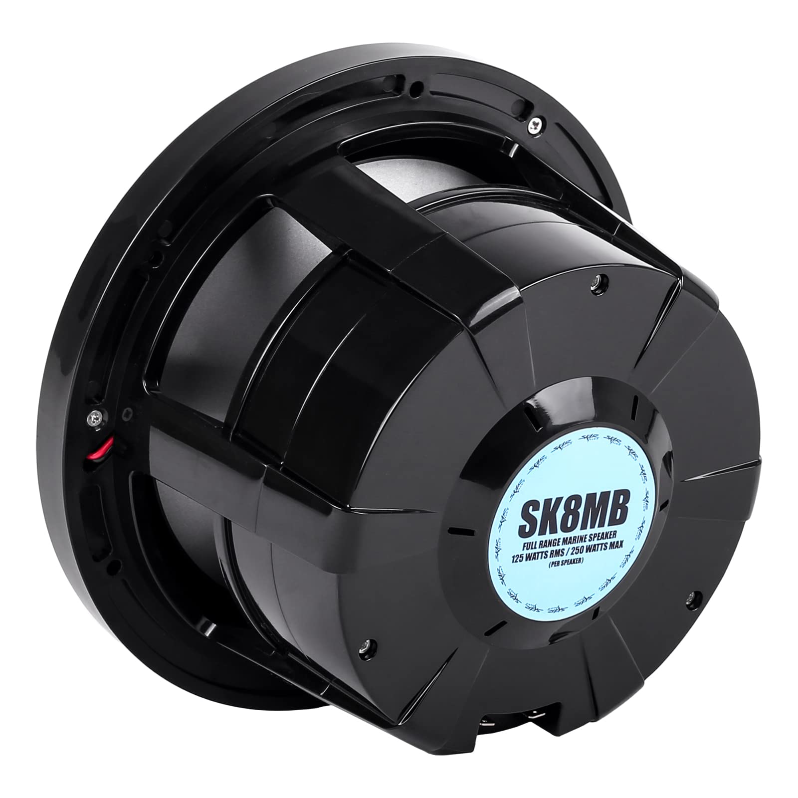 Skar Audio SK8MB 8" 2-Way Marine Coaxial Speakers, 500W, Black, Titanium Reinforced Polypropylene, Pair