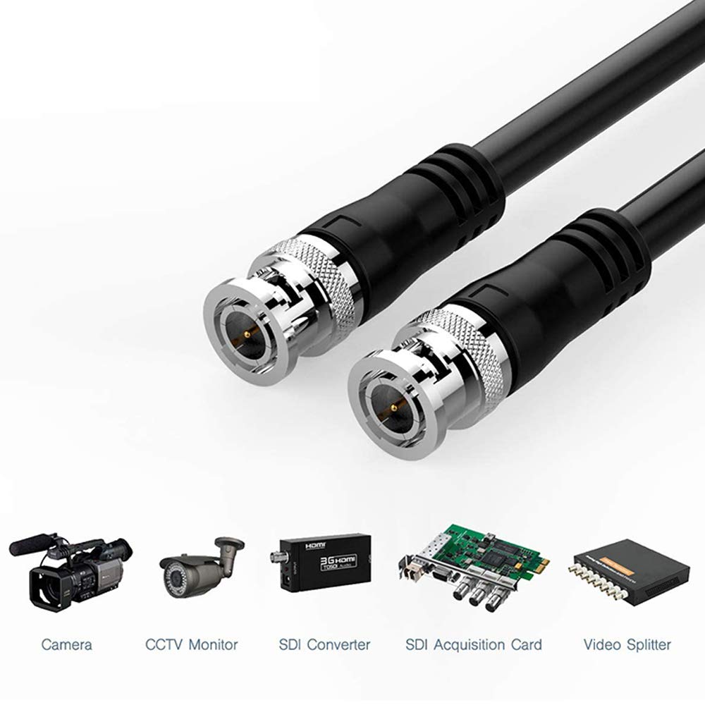 Joinsi 3 Pack 5Ft Bnc Male To Bnc Male Jumper 75 Ohm Cable Extension Connector For Cctv Dvr To Tv System