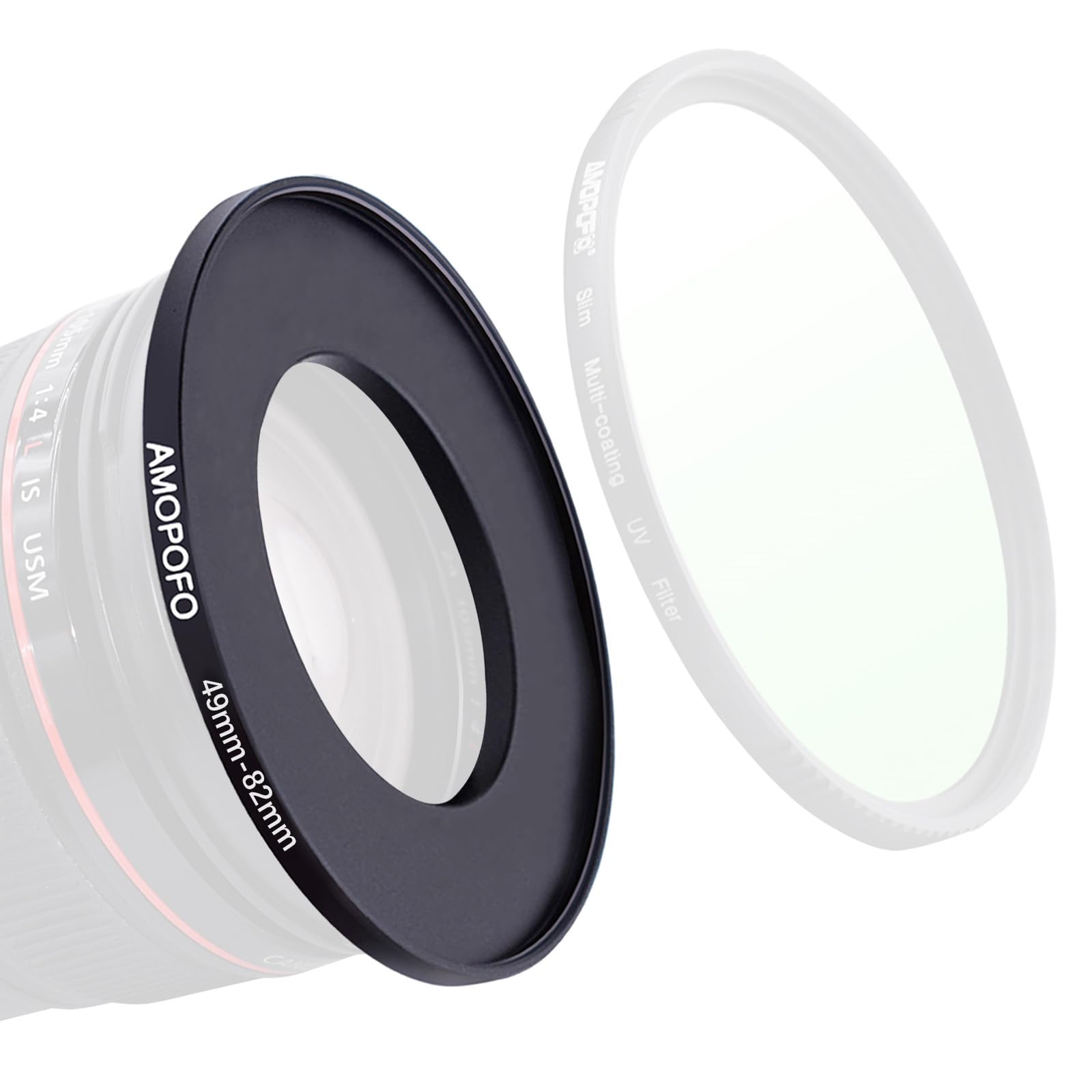 49Mm To 82Mm Step Up Ring Filter Adapter/49Mm To 82Mm Camera Filter Ring ;Compatible All Brands 49Mm Lens And 82Mm Uv,Nd,Cpl,Metal Step Up Ring