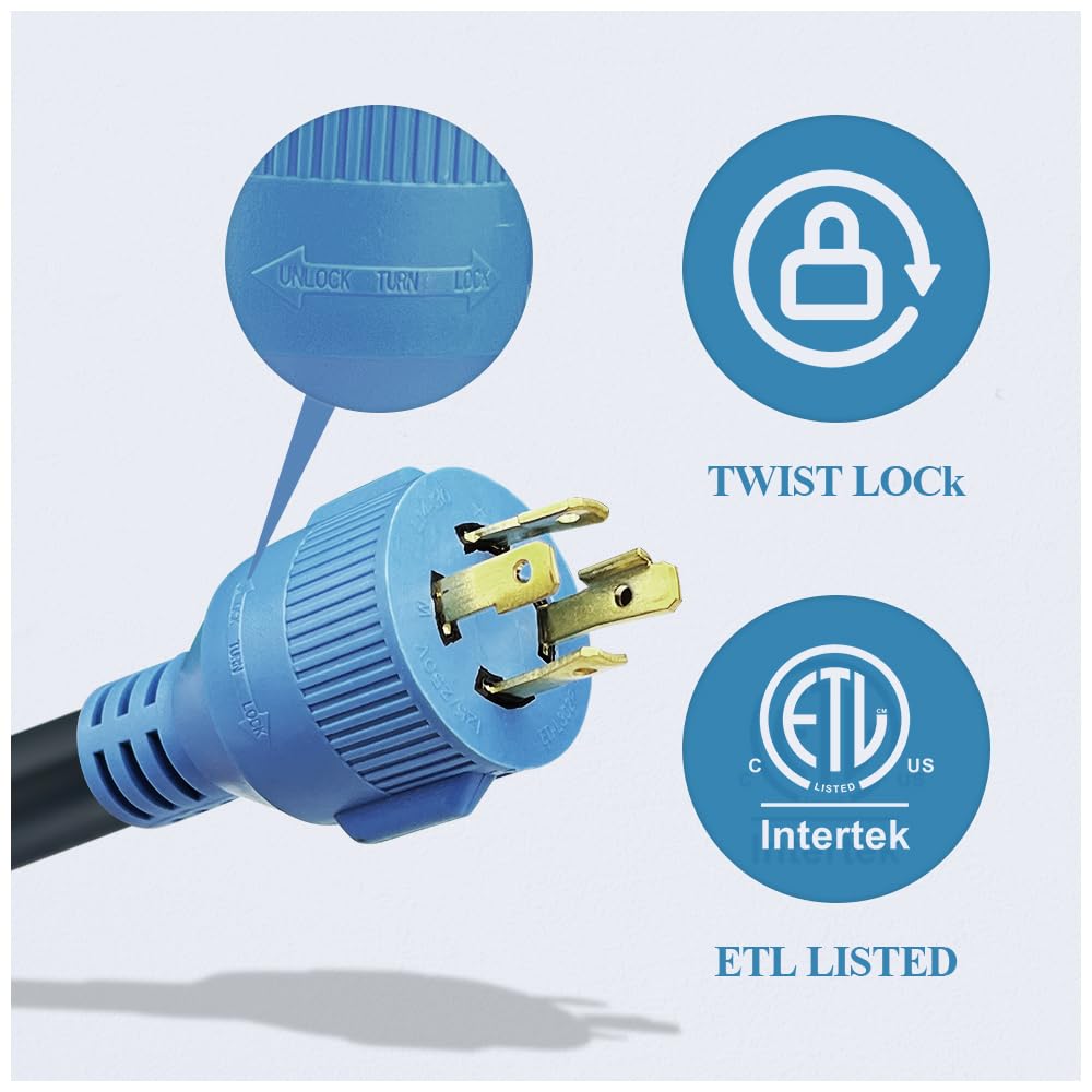 4 Prong 30 Amp Plug On Generator To 50 Amp Welder Outlet Adapter,Nema L14 30P To 6 50R Power Cord Use For Hooking Generator Up T