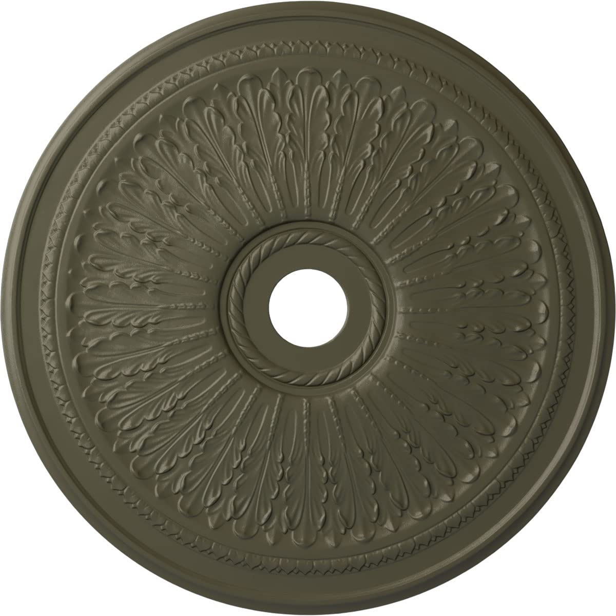Ekena Millwork CM29OAWHF 29 1/8OD X 3 5/8ID X 1P Oak Leaf Ceiling Medallion Fits Canopies Up To 6 1/4, Witch Hazel