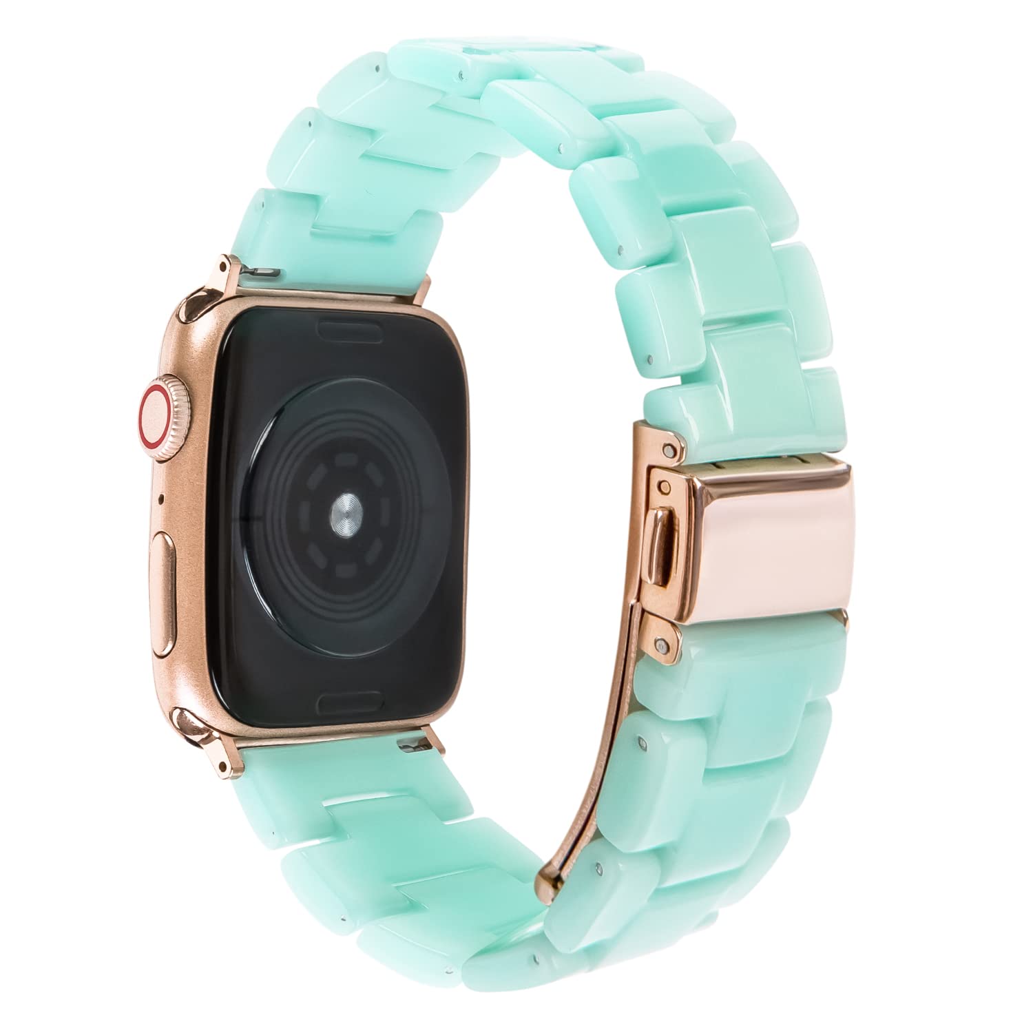 Hopo Compatible With Apple Watch Band Series Ultra Series 9 8 7 Series Se 6 5 4 3 2 1 Thin Light Resin Strap Bracelet With Stain