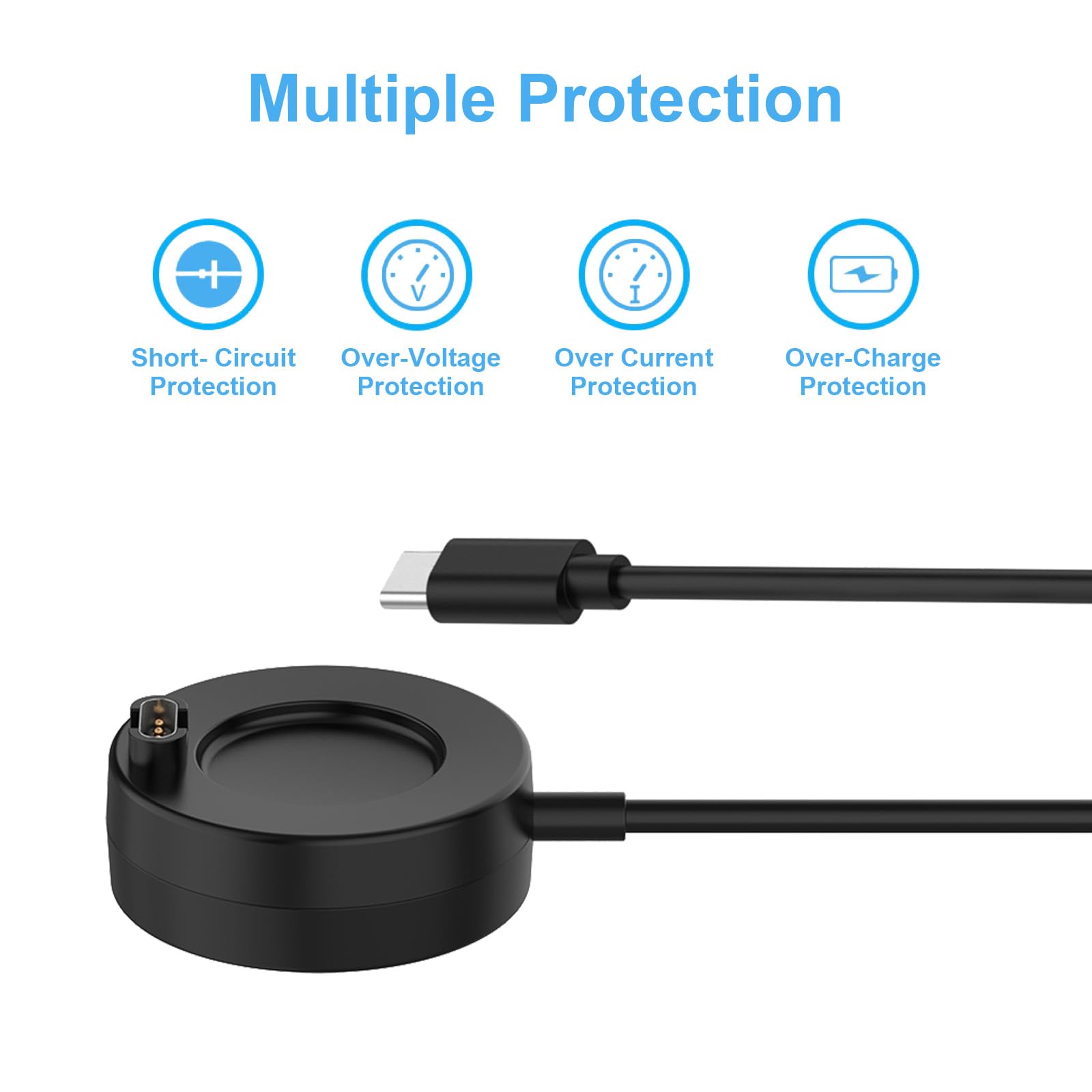 Cosoos 2 Pack Usb C Charging Cables For Garmin Charger Cable Stand, 1M Long & 30Cm Short Watch Charging Dock Station For Garmin