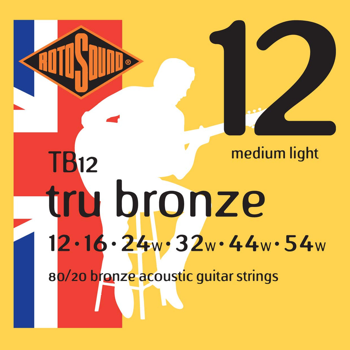 Rotosound Tb12 Tru Bronze Acoustic Guitar Strings (12 54)