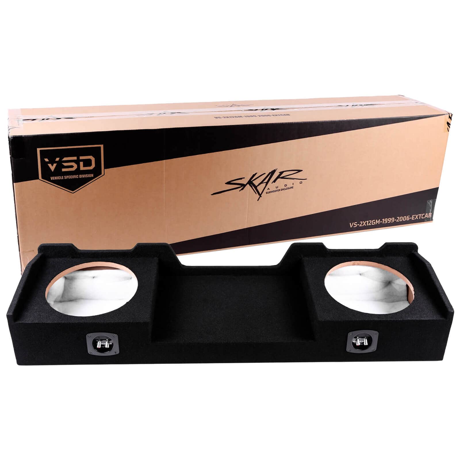 Skar Audio Dual 12' Subwoofer Enclosure Compatible With 1999 2006 Chevrolet Silverado/Gmc Sierra Extended Cab Trucks