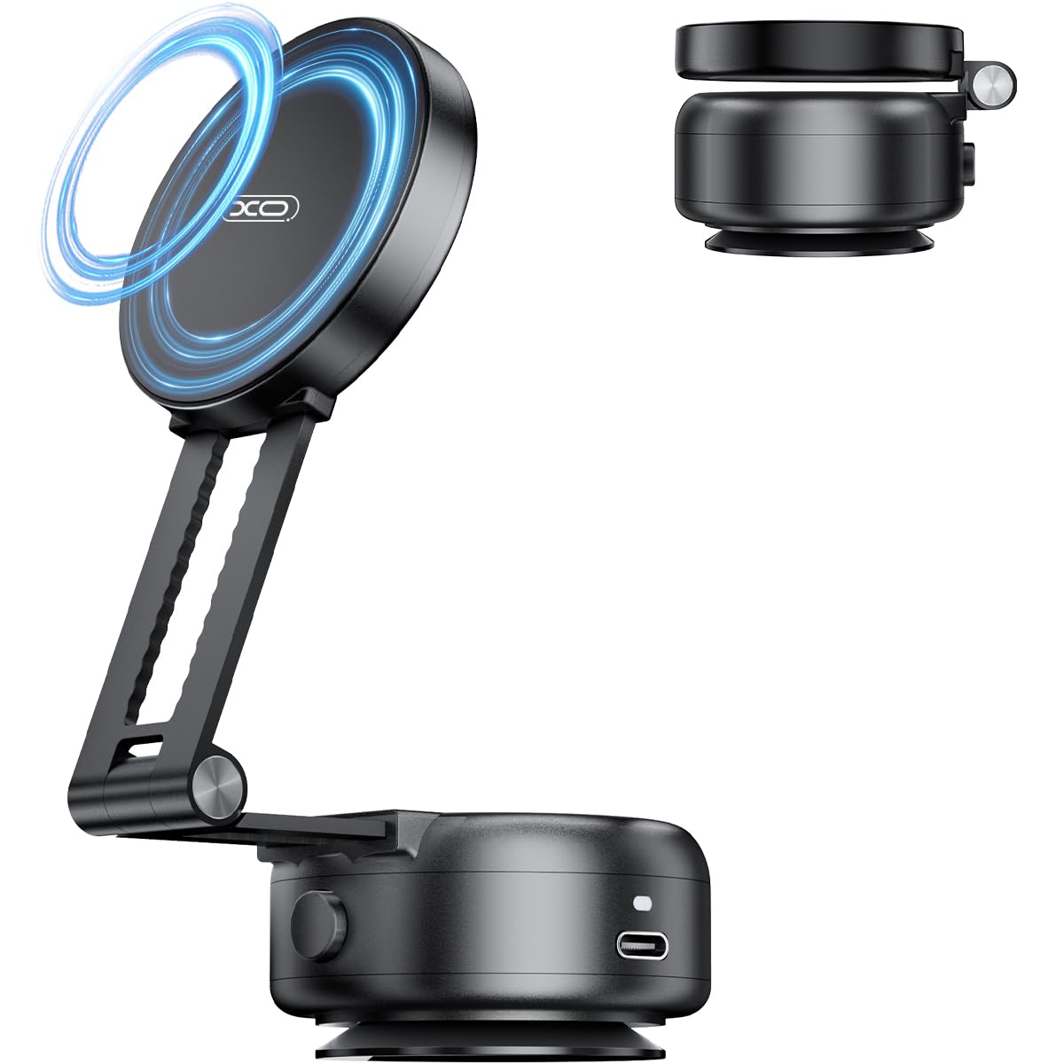 Vacuum Suction Magnetic Car Phone Holder, Electric Magnetic Car Phone Holder Mount Foldable Adjustable Car Mount For Iphone12-16