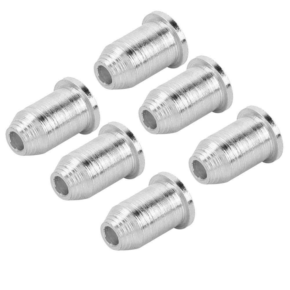Bnineteenteam 6 Pcs Guitar Through Body String Ferrules For Electric Guitar (Silver)