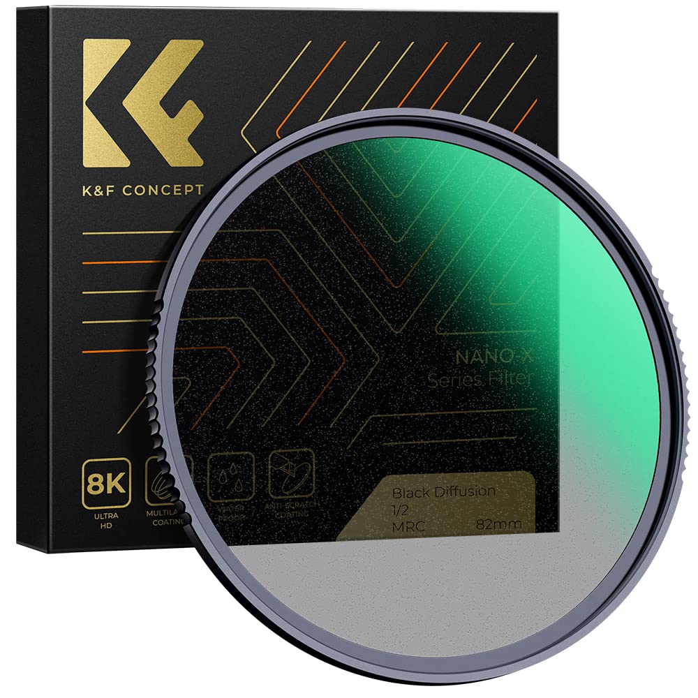 K&F Concept 52Mm Black Diffusion 1/2 Filter Mist Cinematic Effect Lens Filter With 28 Multi Layer Coatings Waterproof/Scratch Re