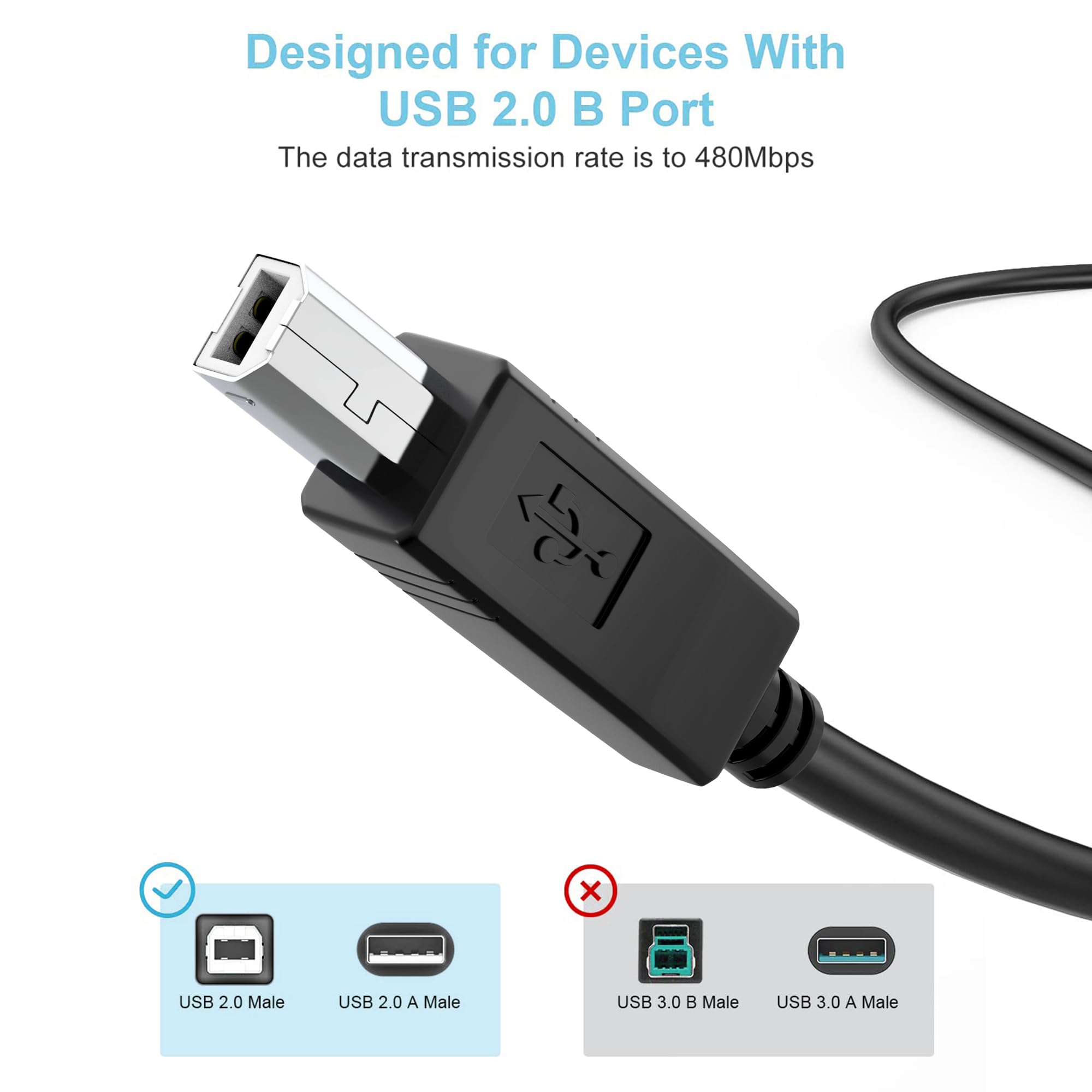 Sllea Usb Cord Cable For Behringer Xr18 X Air 18 Channel Ipad/Android Digital Mixer Usb 2.0 Male To Male Pc Laptop Data Sync Cor