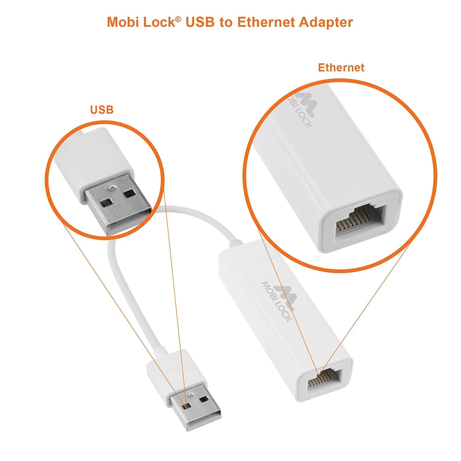 Usb Ethernet (Lan) Network Adapter Compatible With Laptops, Computers, And All Usb 2.0 Compatible Devices Including Windows 7 To