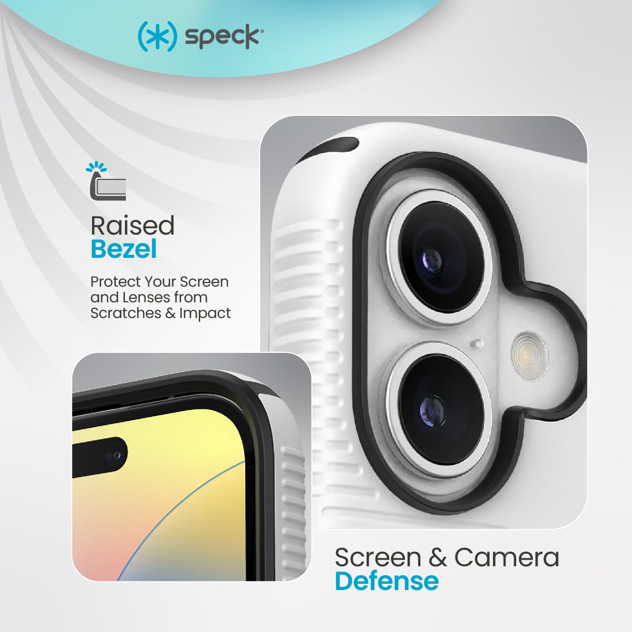 Speck Iphone 16 Case   Iphone 16 Case For Women, And Men   Candyshell Grip Case Iphone 16 Phone Case Slim Magsafe   White/Black