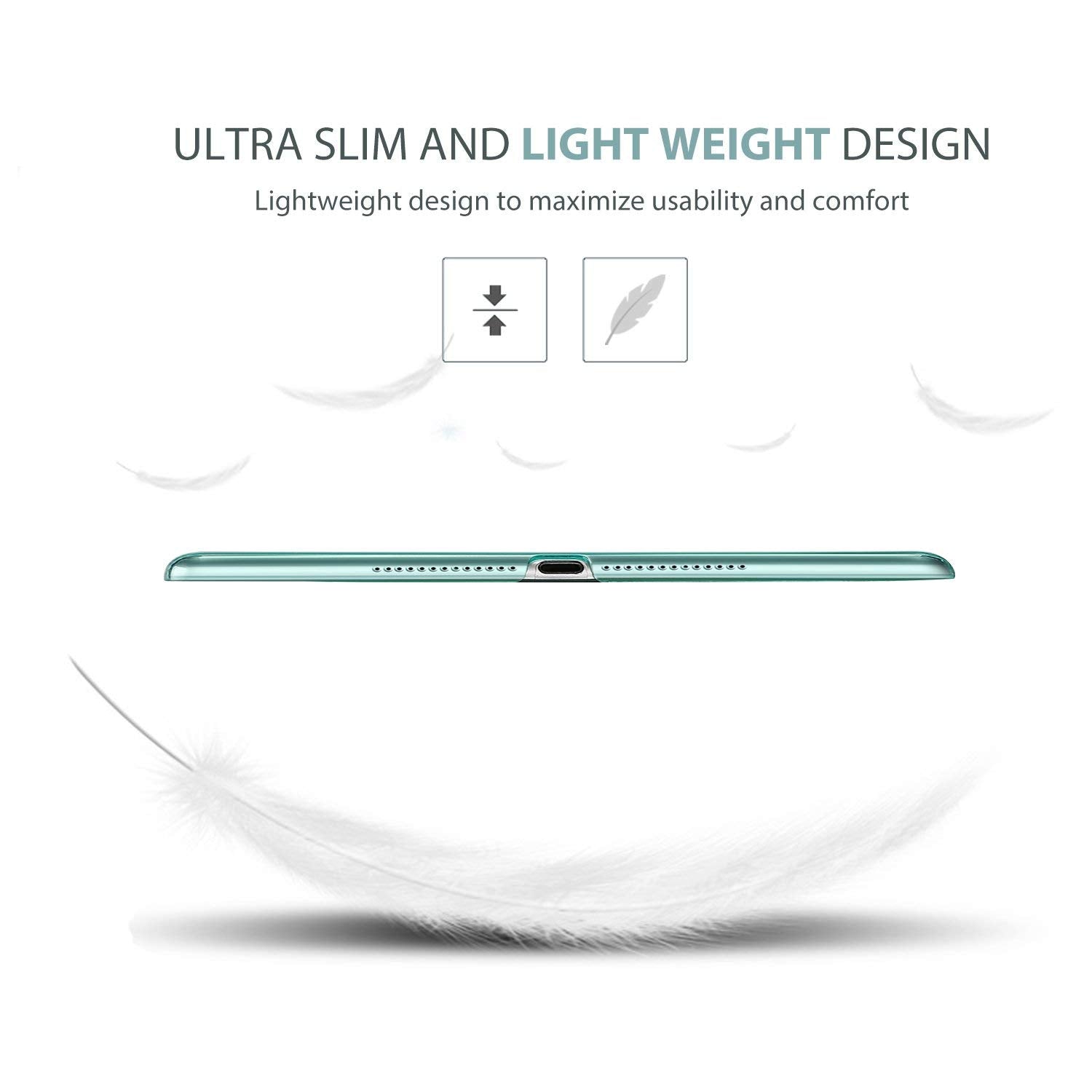 Procase Smart Case For Ipad 9.7 Inch Ipad 6Th/5Th Generation Case 2018 2017(Model: A1893 A1954 A1822 A1823), Ultra Slim Lightweight Stand Case With Translucent Frosted Back Smart Cover  Mint