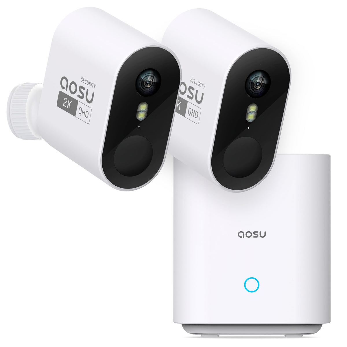 Aosu Security Cameras Wireless Outdoor Home System, True 2K Hd Night Vision, No Subscription, 240 Day Battery Life, 166� Wide View, Spotlight & Siren Alarm, Motion Alert, Support 2.4G & 5G Wifi Router