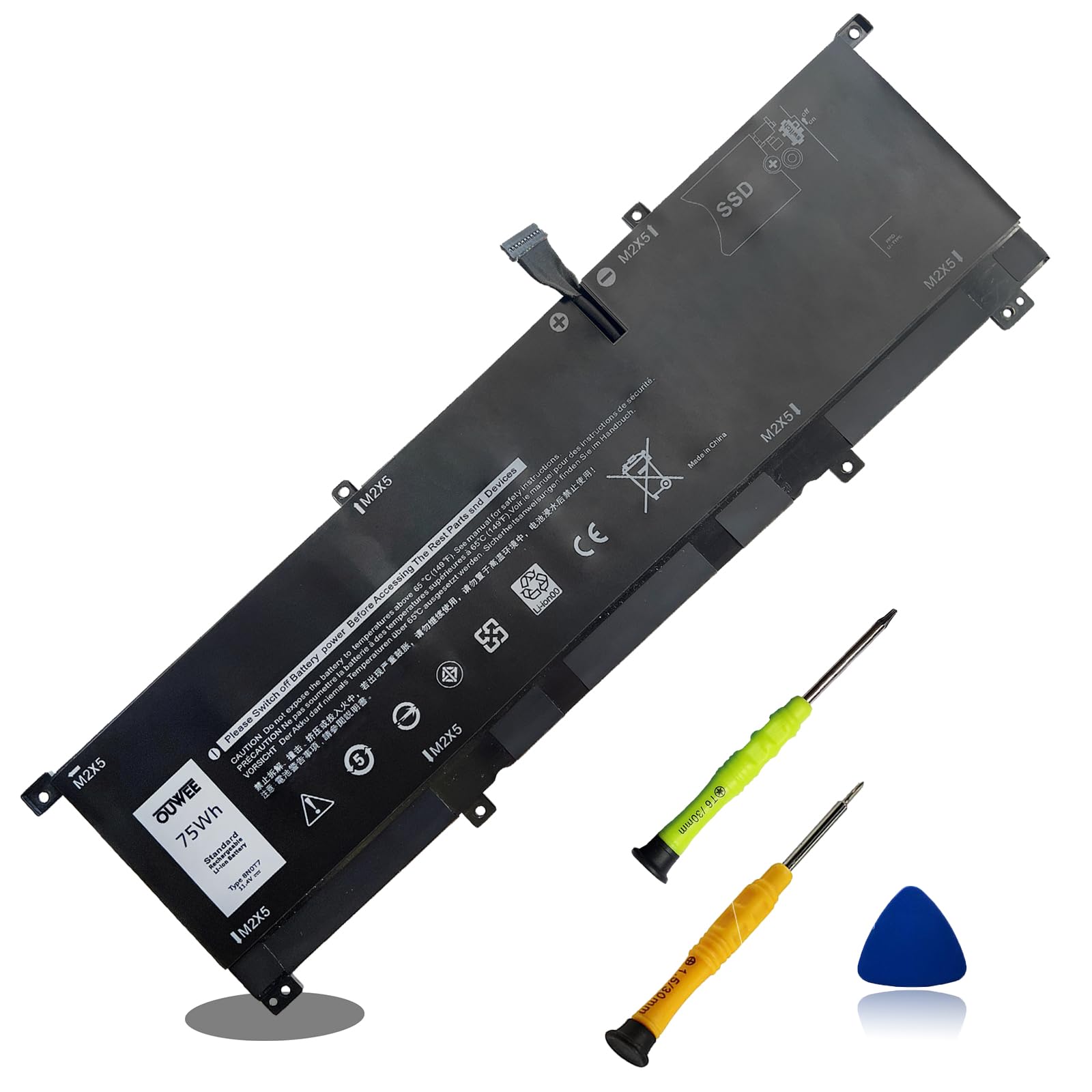Ouwee 8N0T7 Laptop Battery Compatible With Dell Xps 15 9575 Precision 5530 2 In 1 Series Notebook 8N0T7 08N0T7 Tmfyt 0Tmfyt 11.4