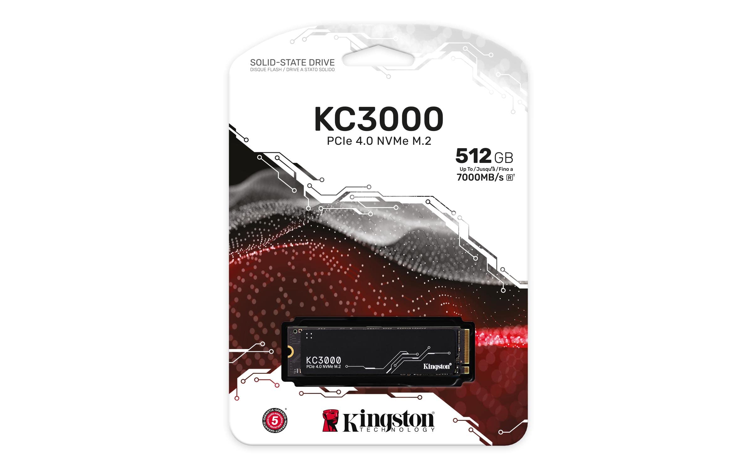 Kingston 512 Gb Kc3000 Pcie 4.0 Nvme M.2 Ssd - High-Performance Storage For Desktop And Laptop Pcs -Skc3000S/512G