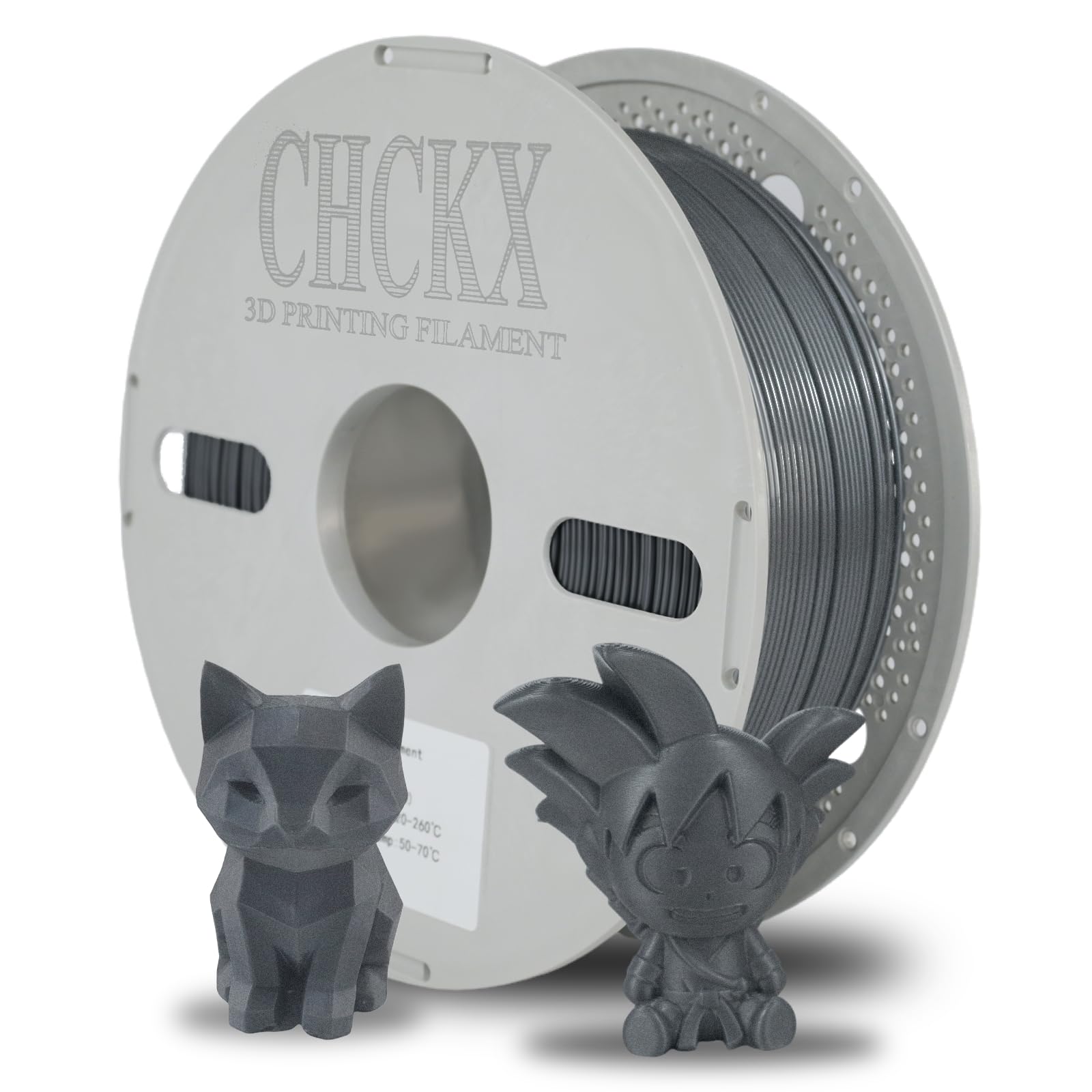CHCKX Glass Fiber PETG Filament 1.75mm Grey 1kg PETG-GF 3D Printing Filament High Impact Resistance Durability & Stiffness for M