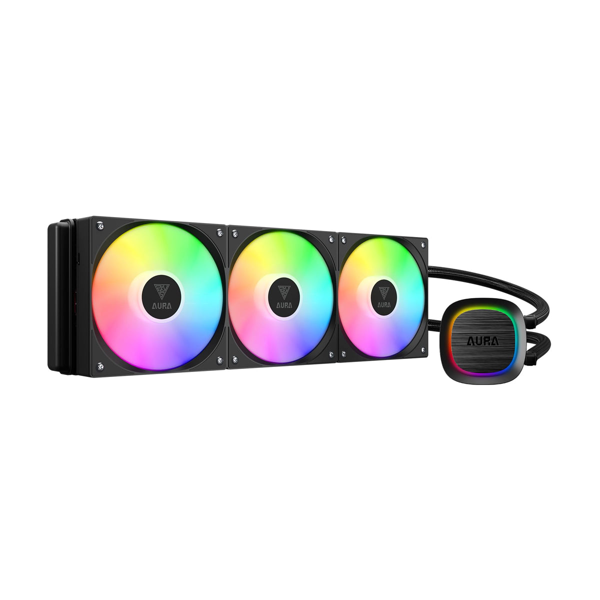 Gamdias 360Mm Cpu Liquid Cooler W/ Pwm Fans, Argb Aio Water Cooling Sytem, Hidden Cable & Rotatable Pump, Intel Lga 1700/1200 &