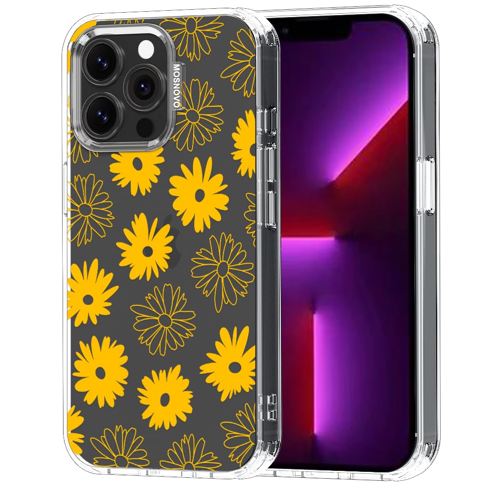 MOSNOVO for iPhone 13 Pro Case, Shockproof Military-Grade Protection 6.6ft Drop Tested, Clear Phone Case for iPhone 13 Pro, Sunf