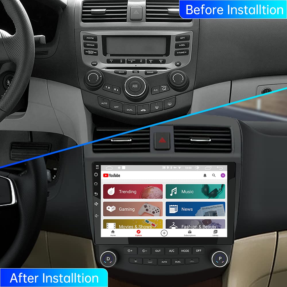 Awesafe Car Radio Stereo 4+64Gb Android 12 For Honda Accord 7Th 2003 2007 With Carplay Android Auto