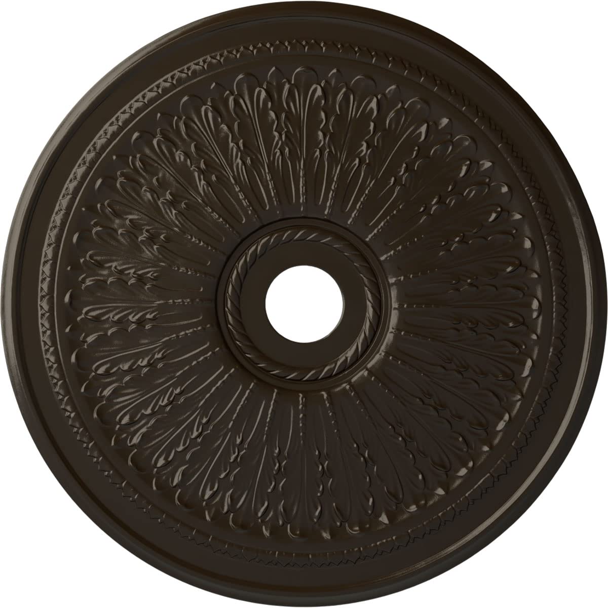 29 1/8OD x 3 5/8ID x 1P Oak leaf Ceiling Medallion (Fits Canopies up to 6 1/4), Hand-Painted Stone Hearth
