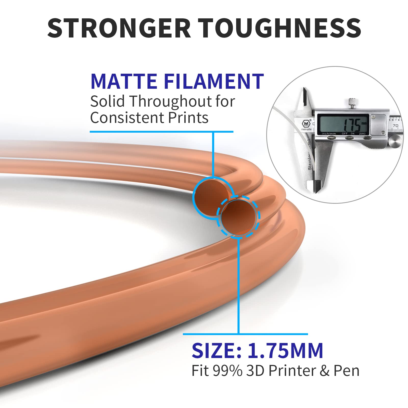Giantarm Matte Pla, 1.75Mm Pla Filament, 1Kg Spool(2.2Lb), Vacuum Packaging, 3D Printer Filament For Bambu Lab (Matte Orange)