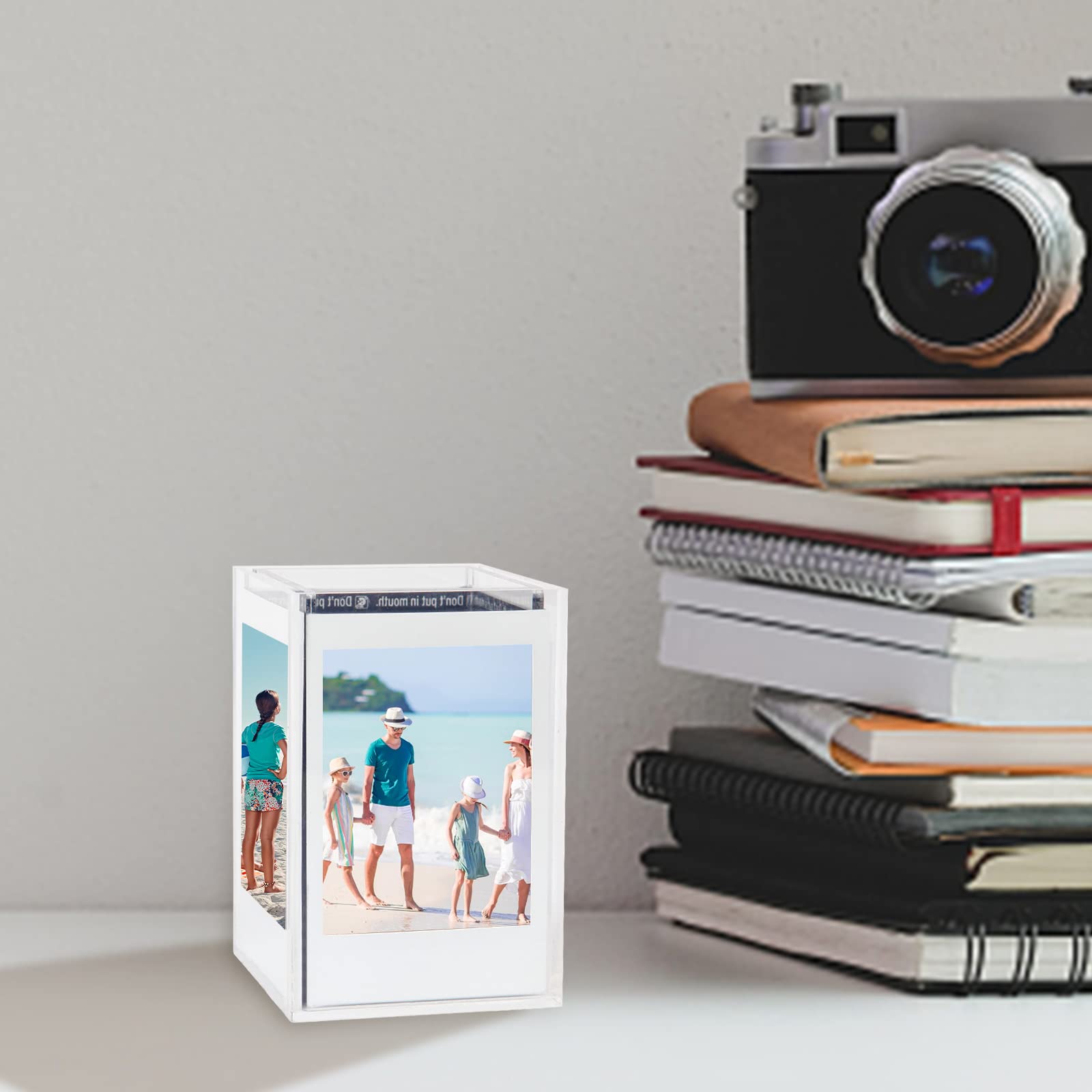 Instax Mini Photo Frame And Holder,Instax Mini Acrylic Photo Frame,Displays 4 Instant 54 X 86 Photos For Instax Mini, Polaroid,