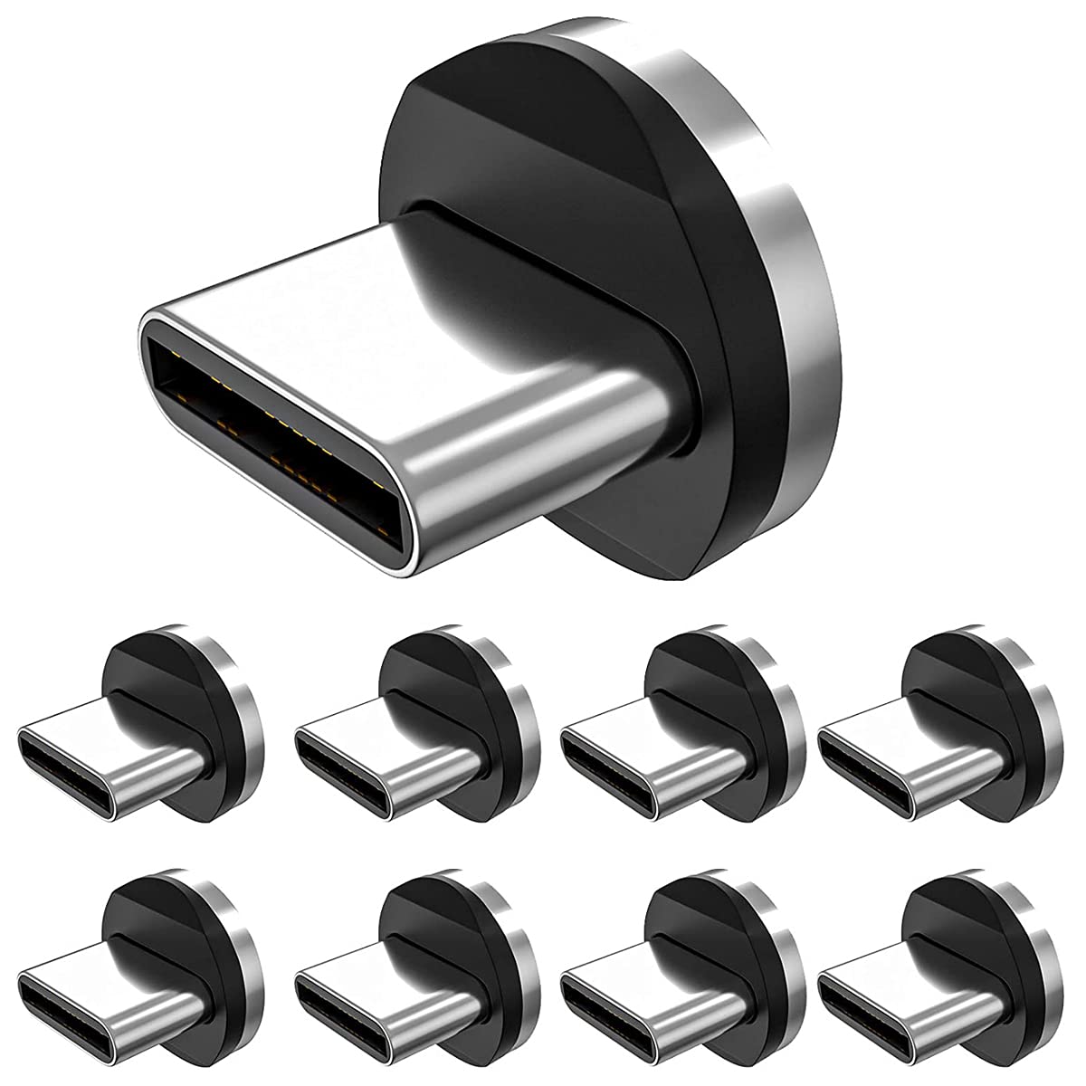 Bojianxin Magnetic Connector Tips Head for Type C Android Devices (9 Pack), Magnetic Phone Cable Adapter
