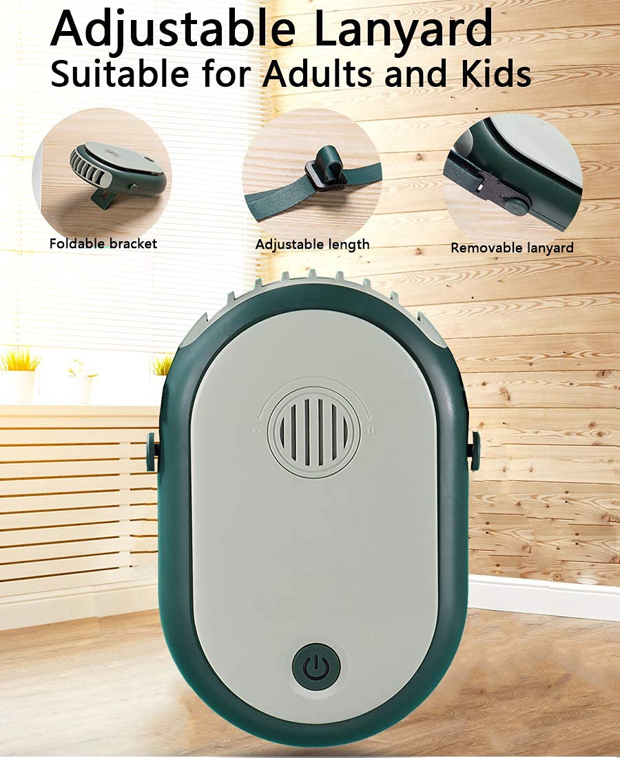 Ruinuokai Portable Hanging Neck Fan Wearable Personal Fan Battery Operated Usb Rechargeable 3 Speed Mini Handheld Cooling Neckla