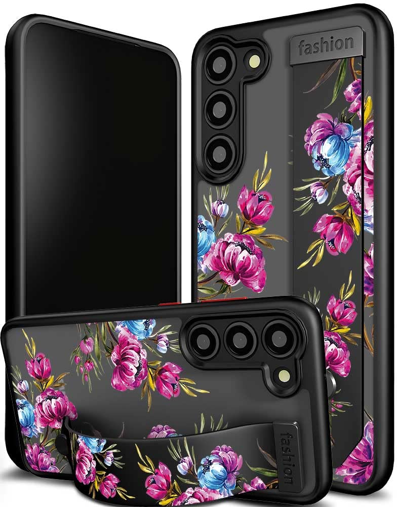 Cisland Galaxy S23 Plus Case Cute With Strap Stand Finger Kickstand, Cute Case For Women Girly Designer For Girls Aesthetic Cool