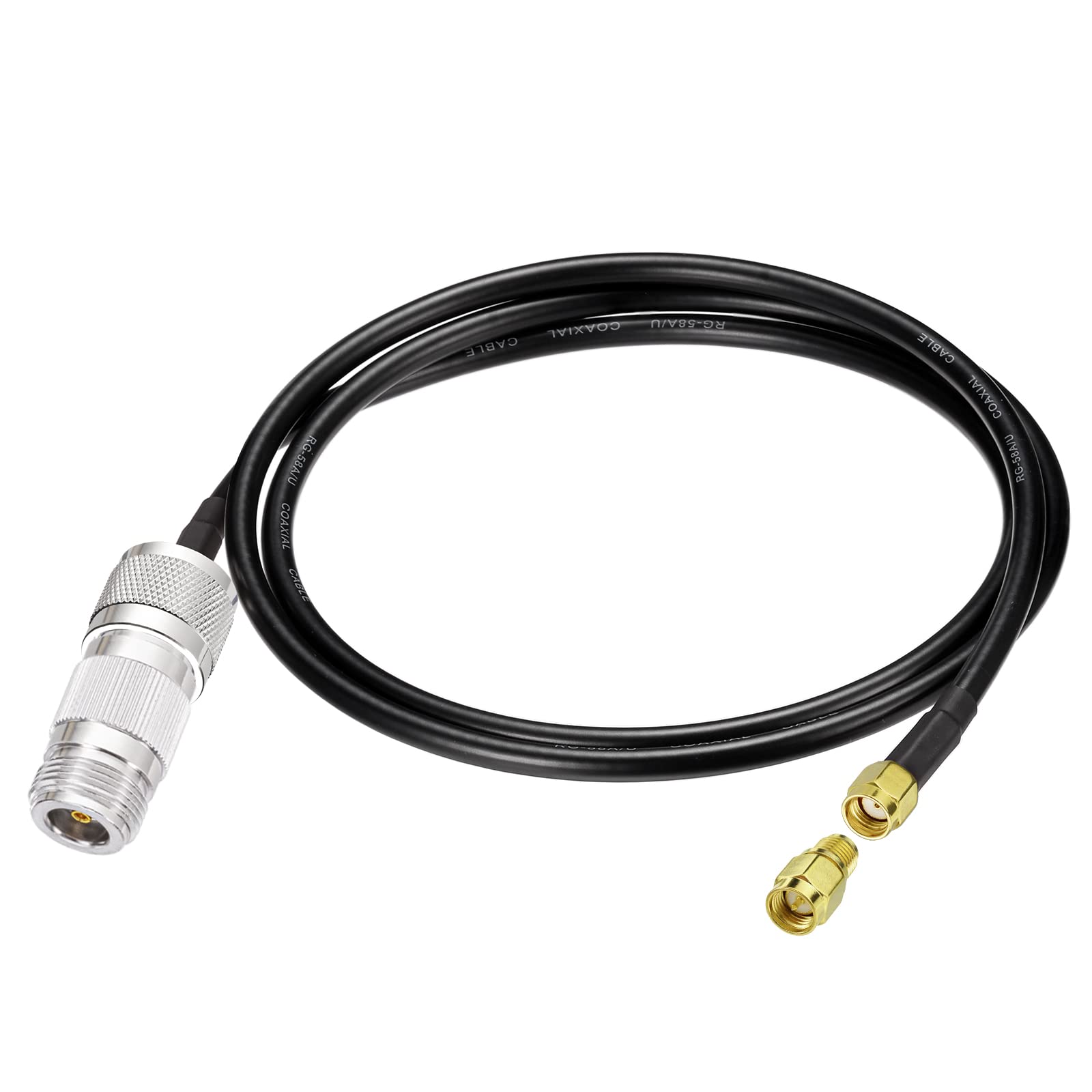 Eightwood Rp Sma Male To N Male Rg58 Low Loss Cable 3Ft + Sma Male To Rp Sma Female Adapter + N Female To N Female Adapter For W