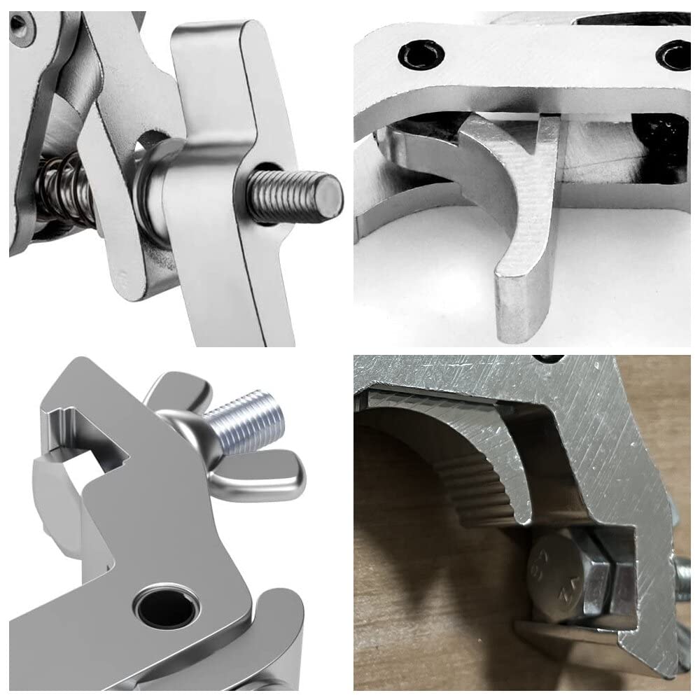 4Pack Stage Light Clamps Hook,440 Lb Load Capacity Aluminum Alloy Truss C Clamp,Fit 1.6 2.0Inch Od Tube For Dj Lighting Projecto