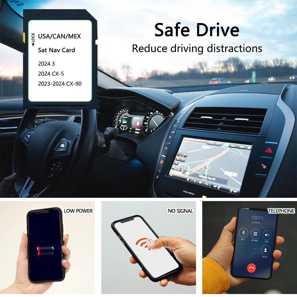 Navigation Sd Card Latest Version Gps Maps Compatible With 2024 Cx 5/Cx 30/3, 2023 2024 Cx 90, Usa/Can/Mex Maps