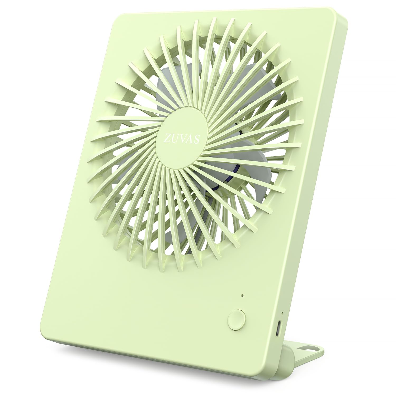 Zuvas Desk Fan Battery Operated Rechargeable 180Tilt Folding Personal Ultra Quiet Small Portable Fan Light Green