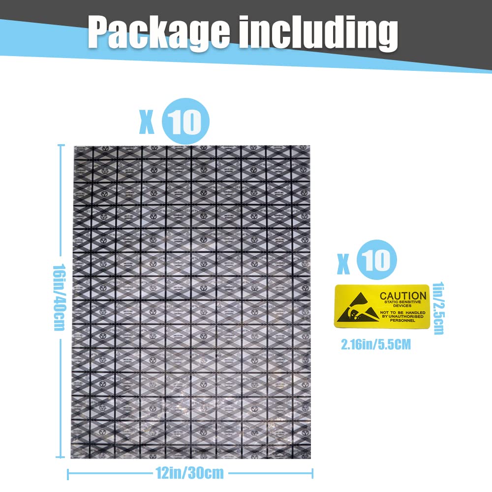 Daarcin Open Top Antistatic Bag,10Pcs 12X16In/30X40Cm Large Esd Anti Static Bags For Motherboard Video Card Lcd Screen With Anti