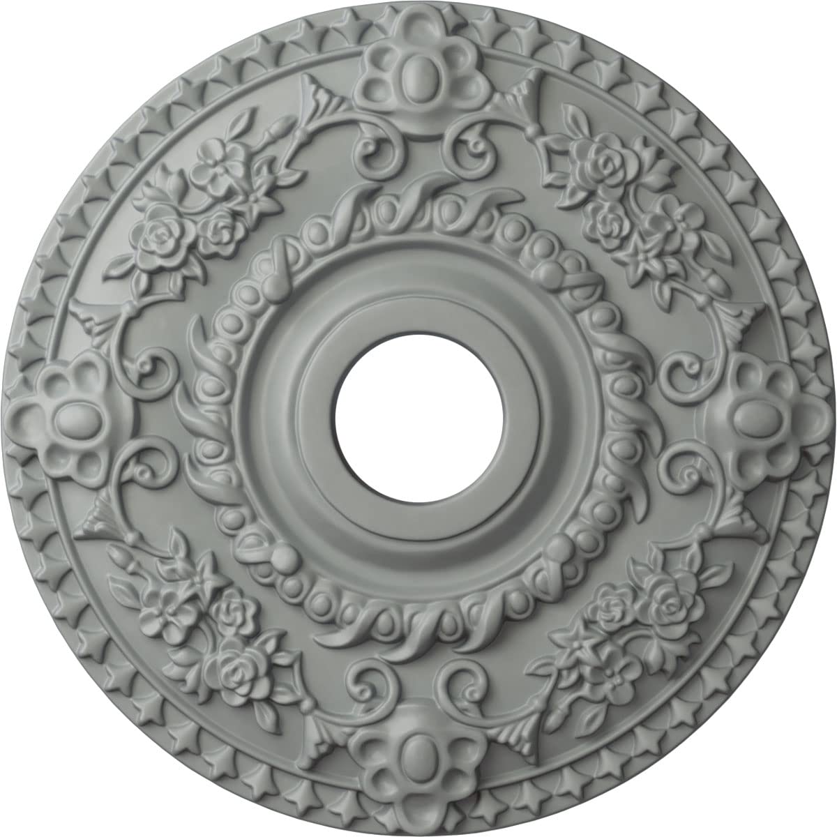 Ekena Millwork Cm18Ro Rose Ceiling Medallion, 18''Od X 3 1/2''Id X 1 1/2''P, Factory Primed