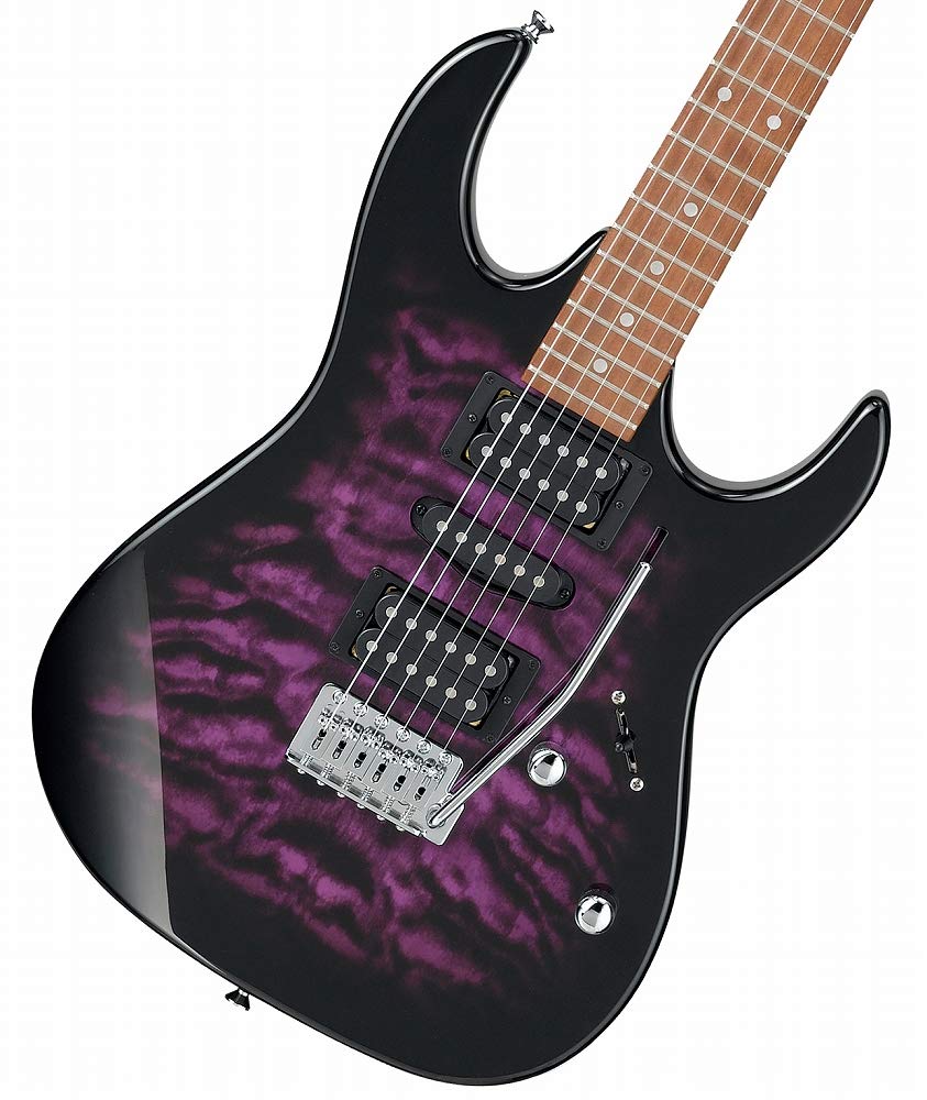 Ibanez Grx 6 String Solid Body Electric Guitar, Right, Transparent Violet Sunburst, Full (Grx70Qatvt)