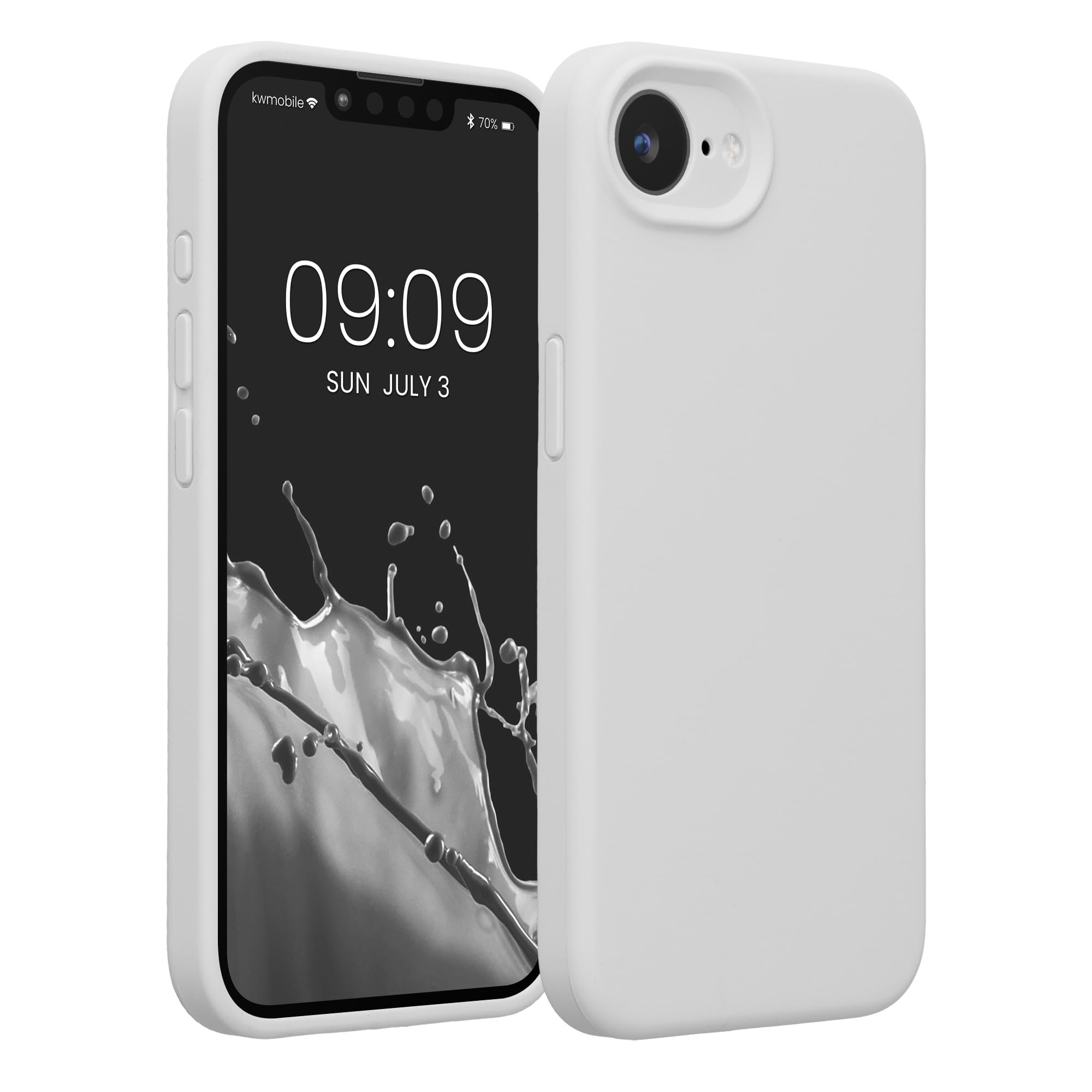 kwmobile Case Compatible with Apple iPhone 17e / iPhone 16e Case - Slim TPU Silicone Phone Cover - Soft Touch Finish - White