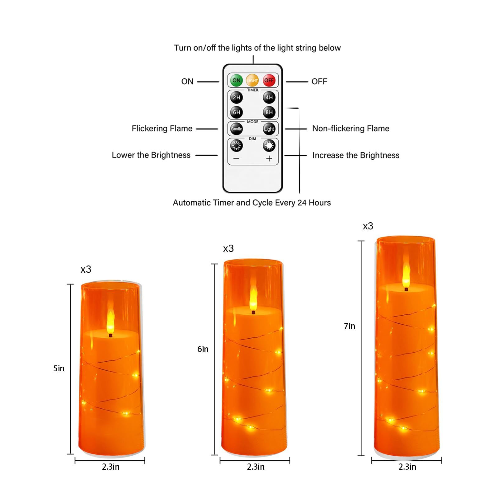 Kakoya Flameless Led Candles With Timer 9 Pc Flickering Flameless Candles For Romantic Ambiance And Home Decoration Stable Acryl