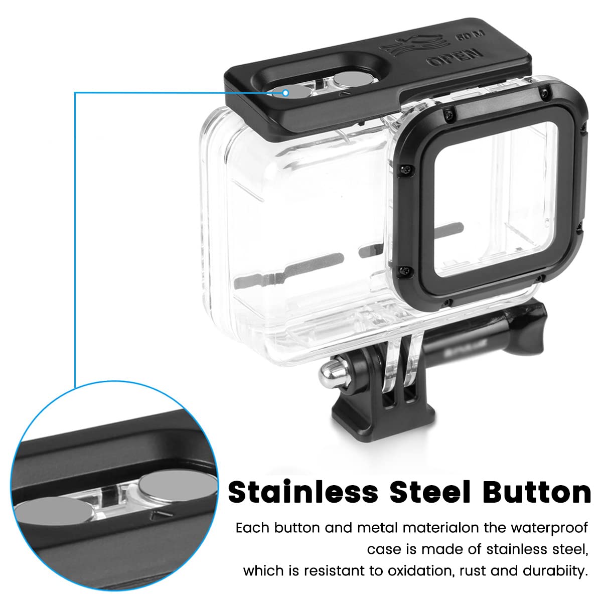 Dive Case For Insta360 One Rs 4K Edition Action Camera, Waterproof Housing Underwater Diving Shell 60M/196Ft With Thumbscrew Acc