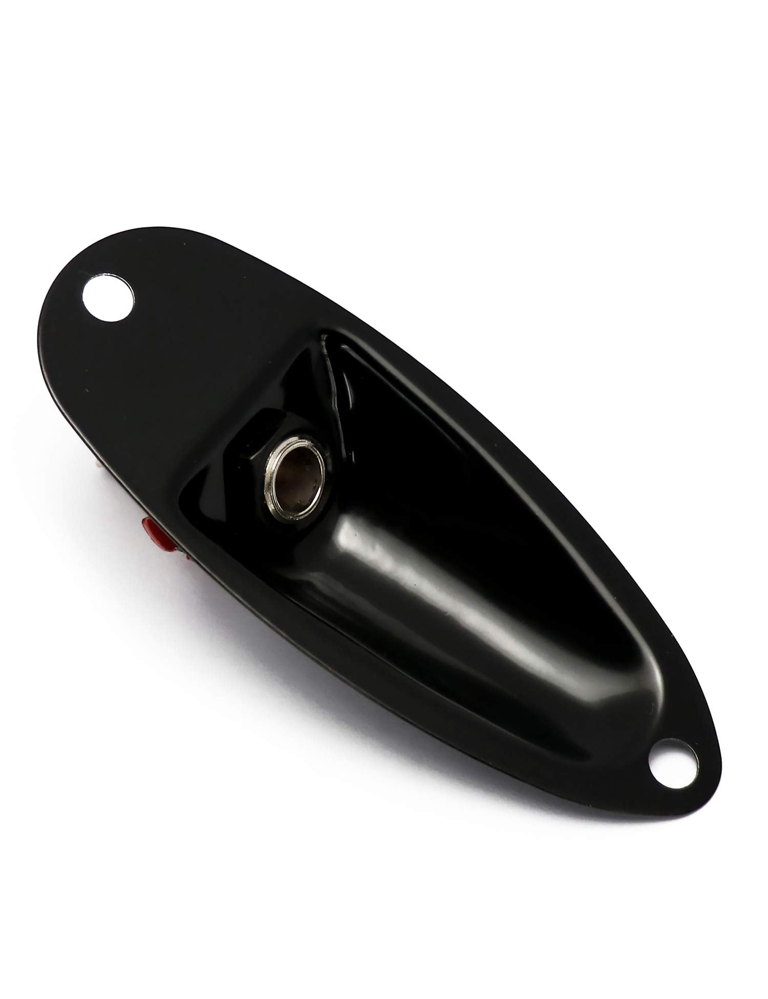 Metallor Output Input Jack Plate Socket With Screws Boat Style For Strat Style Electric Guitar Parts Replacement Black.