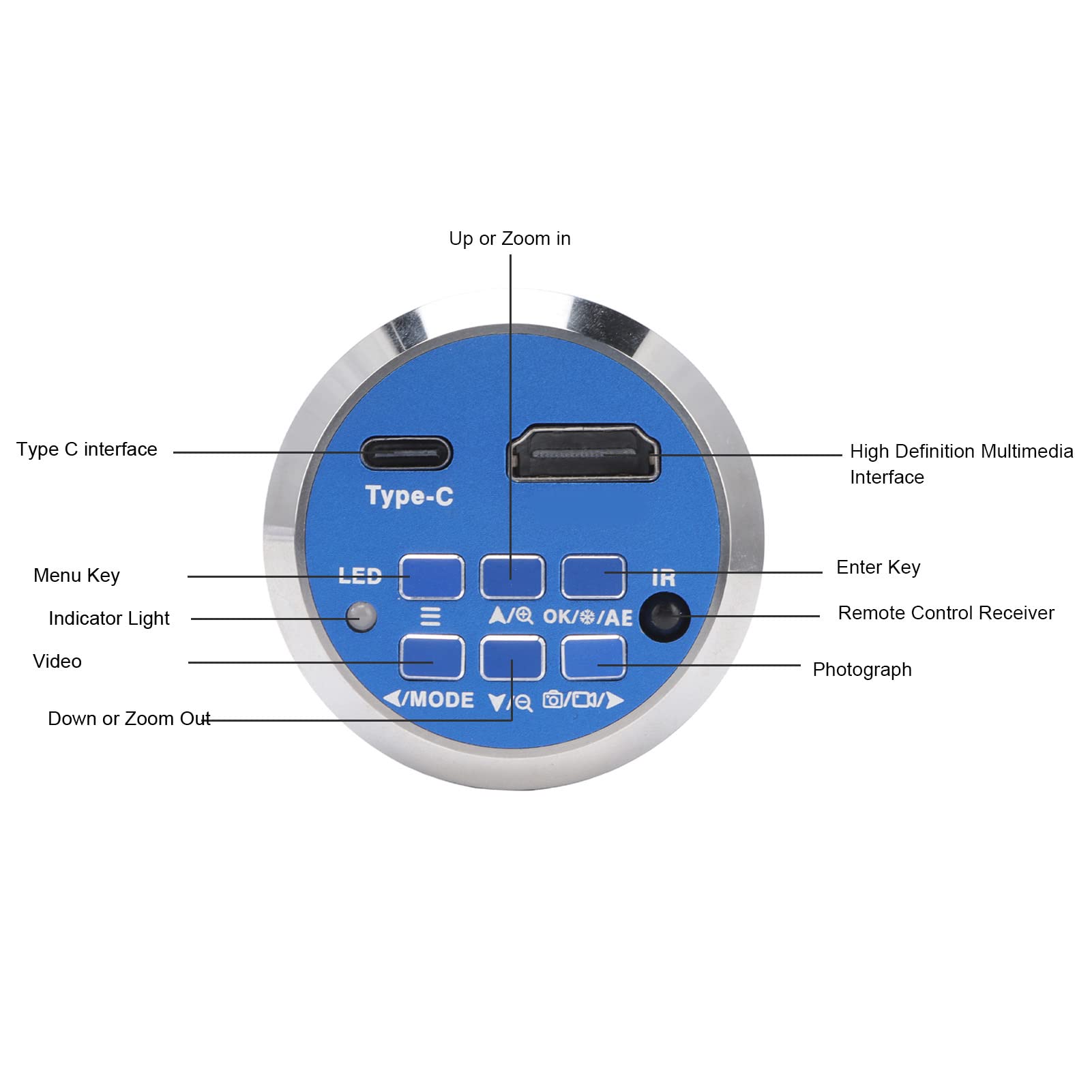 Bter Digital Microscope Camera, 4K Hdmi Electronic Industry Microscope Camera, Professional Digital Video Industry Camera With R
