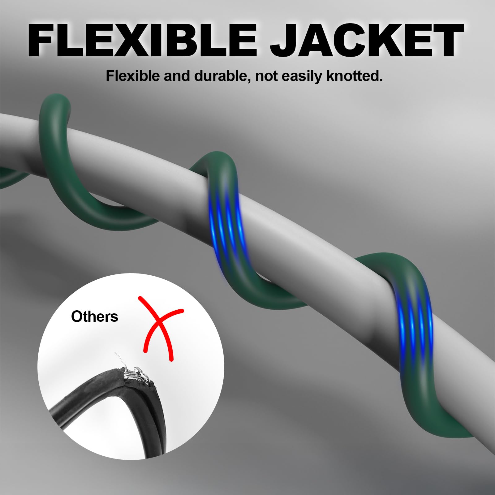 Ep 100Ft Green Outdoor Extension Cord, 16/3 Sjtw Heavy Duty Waterproof, 3 Prong Grounded Plug, 13A 1625W 16Awg, Cold Resistant F