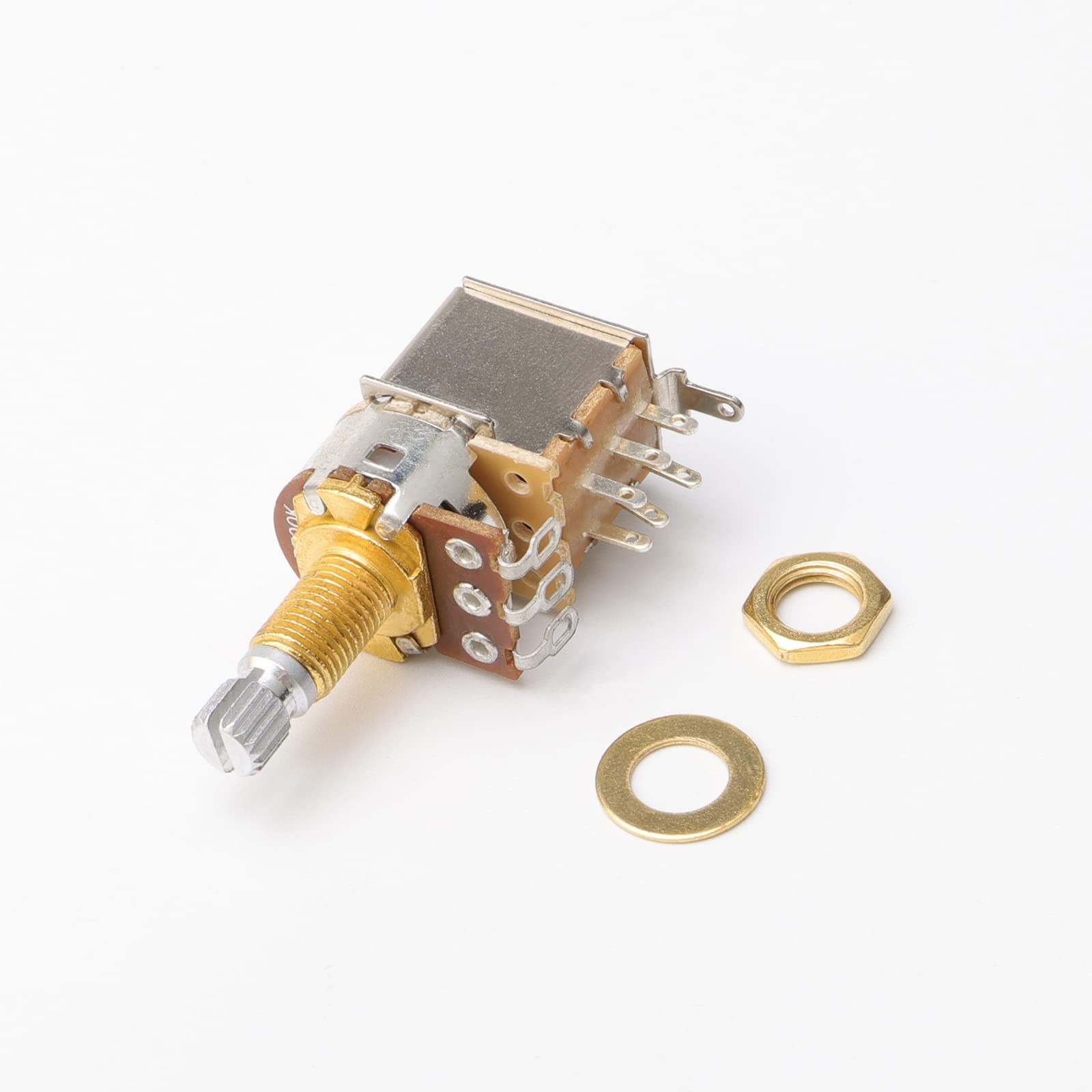 Gold Guitar Bass Push Pull Potentionmeter, B500K With Control Pot Potentiometer, Volume Tone Shaft Switch Pots (Pack Of 3)